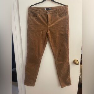 Camel tan straight leg corduroy pants